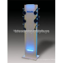 Kundenspezifische Boden Standing Retail Store Acryl Beleuchtung Metall Point of Sale Kopfhörer Display Stand